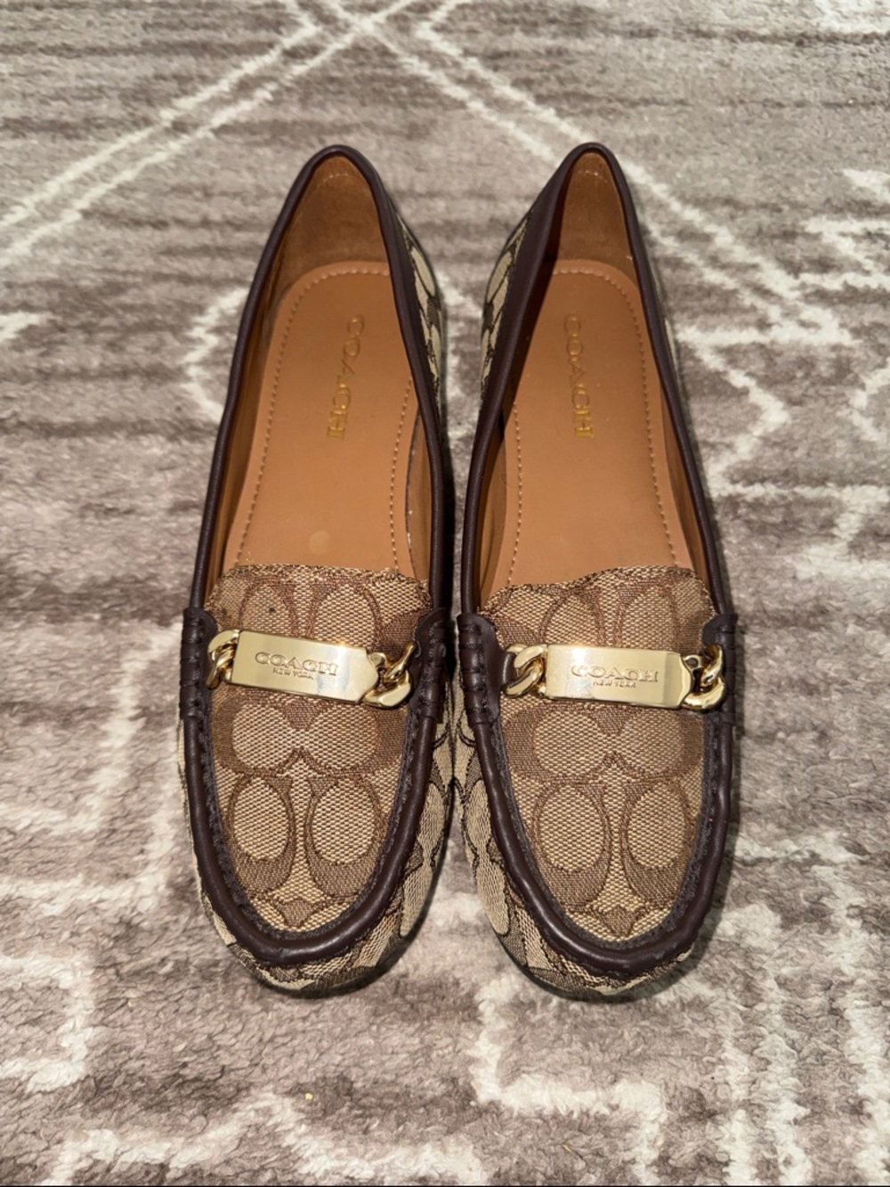 Coach Olive Signature Jaquard Loafers